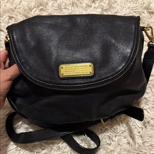 Marc Jacobs Black Crossbody Bag with Gold Accents
